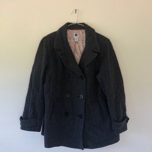 GAP double breasted gray peacoat